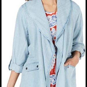 Style & Co. Draped Chambray Jacket